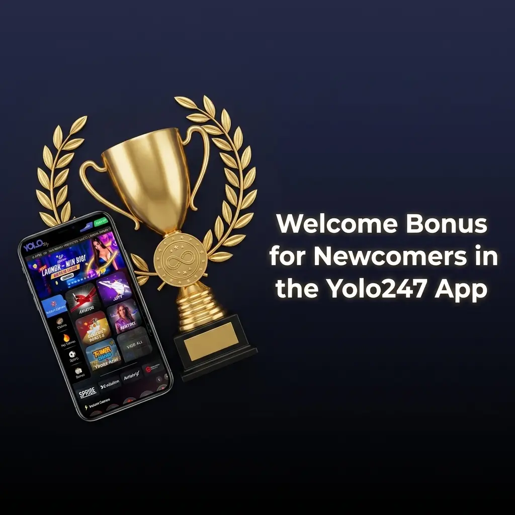 Yolo247 app welcome bonus showing 100% sports match up to INR 10,000 and 500% casino match up to INR 25,000
