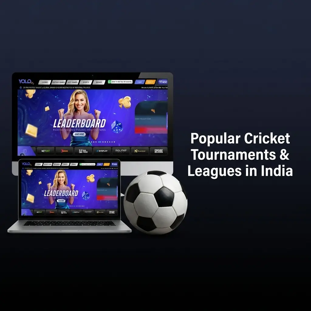 Popular cricket tournaments in India including IPL, ICC World Cup, Ashes, BBL, CPL, and bilateral series betting markets